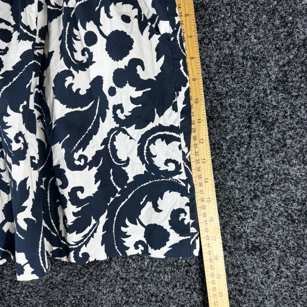 Banana Republic Milly Collection Navy White Scroll Print Mini Skirt Pockets 2P - Picture 5 of 5